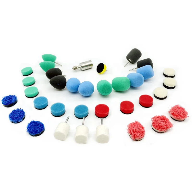 Mini Polishing Pads 35 Pieces Mini Detail Polishing Heads for Rotary Tools Cordless Electric Drill Car Polishing