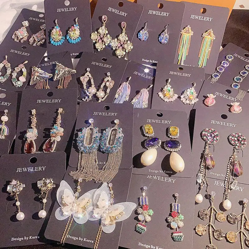 Micropaved Micro-Inlaid Zircon Earring Hyperbole S925 Silver Needle Rhinestone Sparkling Earring for Women Vintage Style Earring