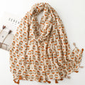 Europe Spring Summer Thin New Design Soft Printed Viscose Cotton Voile Shawl With Flower Pattern Women Floral Printed Scarf