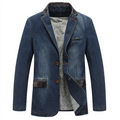 Denim Suit Men's Casual Fashion Loose Large Size Suit Jacket Coat
