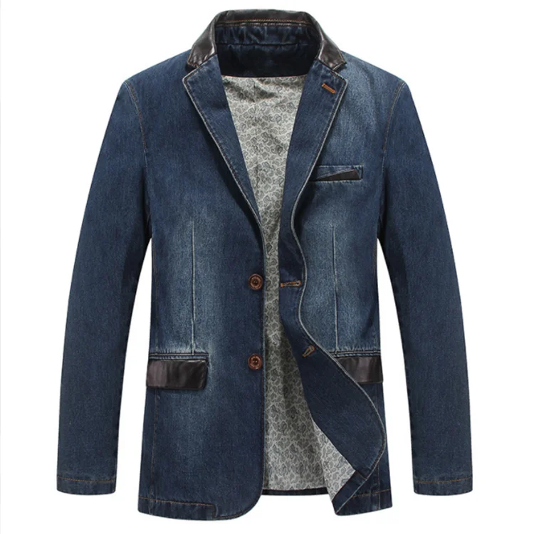 Denim Suit Men's Casual Fashion Loose Large Size Suit Jacket Coat