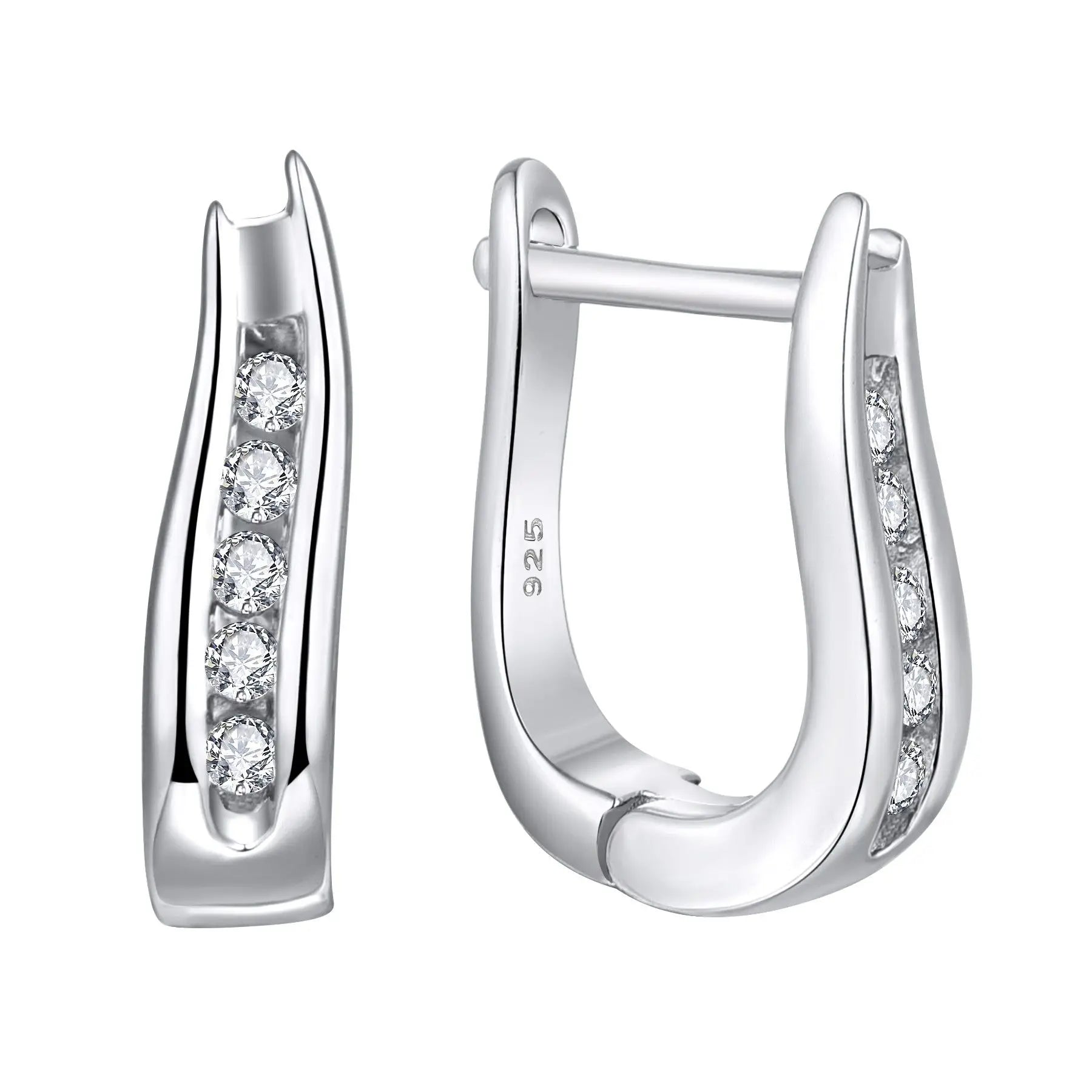 2024 New S925 Sterling Silver Simple Personality U-Shaped Earrings Personality Ins Popular Silver Jewelry