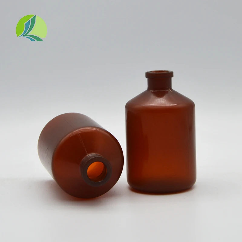 Plastic Vaccine Vial 100ml Sterile Sterile Vaccine Bottle Empty HDPE Brown Veterinary Medicine Laboratory Medical Bottle