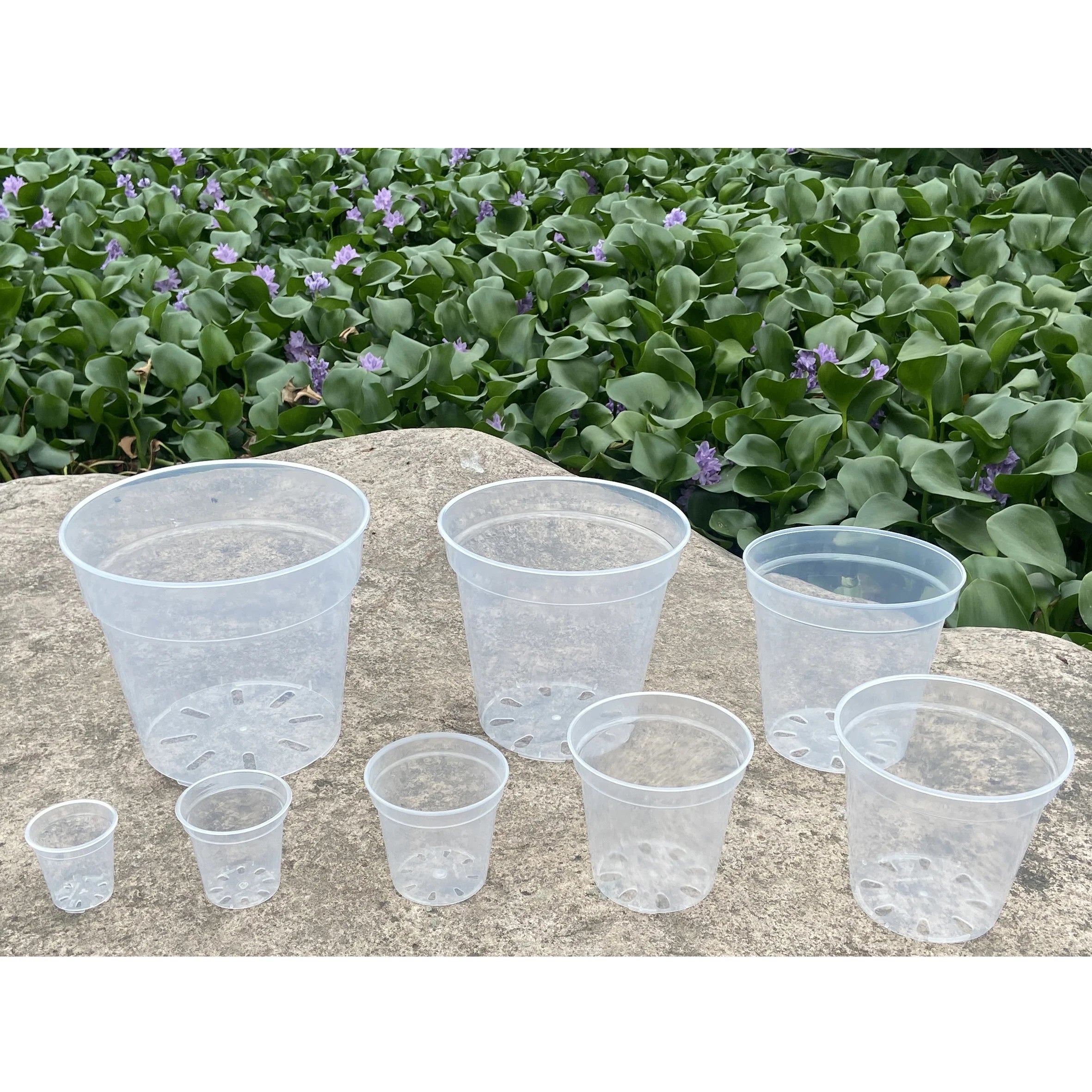 Factory Direct Garden 2.5 3 4 5 6 7 8 9 10 11 Inch Large Plastic Ultra Transparent Round Orchids Plant Planter Pot