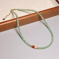Boho Natural Green Aventurine Beaded Stone Necklace for Women Pearl Charm Choker Healing Energy Crystal Stone Necklace Bracelet