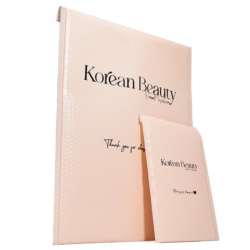 Custom Logo Packaging Padded Envelopes for Shipping Light Pink Bubble Mailers Courier Bags