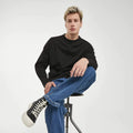Men's Oversize DOBERMAN O-Neck Casual Print T-Shirt with Long Sleeves Breathable Regular Length XS in Negro