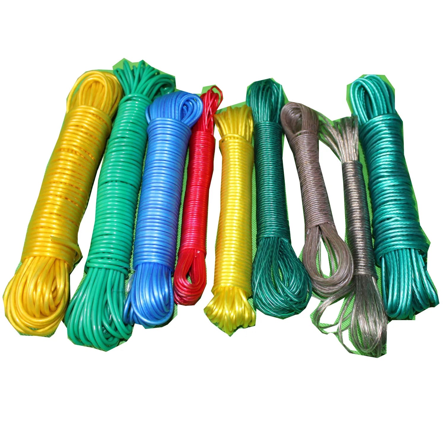 Colorful and Durable PVC Clothes Line Rope Metal Steel Core Packaging Rope