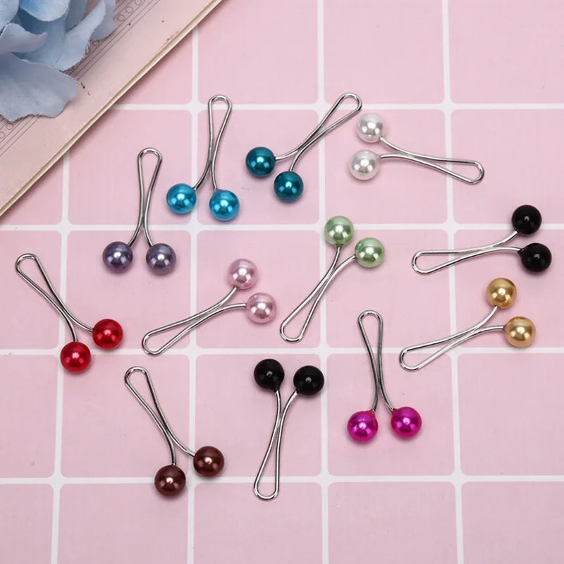 12pcs/pack Custom Cards Colorful Minimalist Round Shape Muslim Woman Hijab Scarf Safety Brooch Pins Accessories