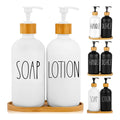 Soap Dispenser Bathroom Set by Brighter Barns Hand Soap and Lotion Dispenser Set With Tray Glass Bathroom Soap Dispenser Set