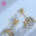 GRA Certified VVS Round Shape 0.5ct/1ct/ 2ct Moissanite Stud Earrings  14K Yellow Gold Screw Back Moissanite Earrings for Women