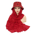 Custom Printed logo High Quality Tudung Muslim Shawls Hijab With Fisherman Hat Suit Scarf Chiffon Instant Hijab