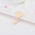 Simple Design Glossy 14K Gold Plated Key Brass Charm for Jewelry Making