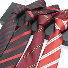 Senior Men's Polyester Casual Formal Business Wedding Groom Tie Hand-Striped Design Wholesale School Business Use