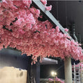 F-1713 Wholesale Factory Price Hotel Wedding Decoration Silk Flower Bouquet Pink Artificial Cherry Blossom Branch
