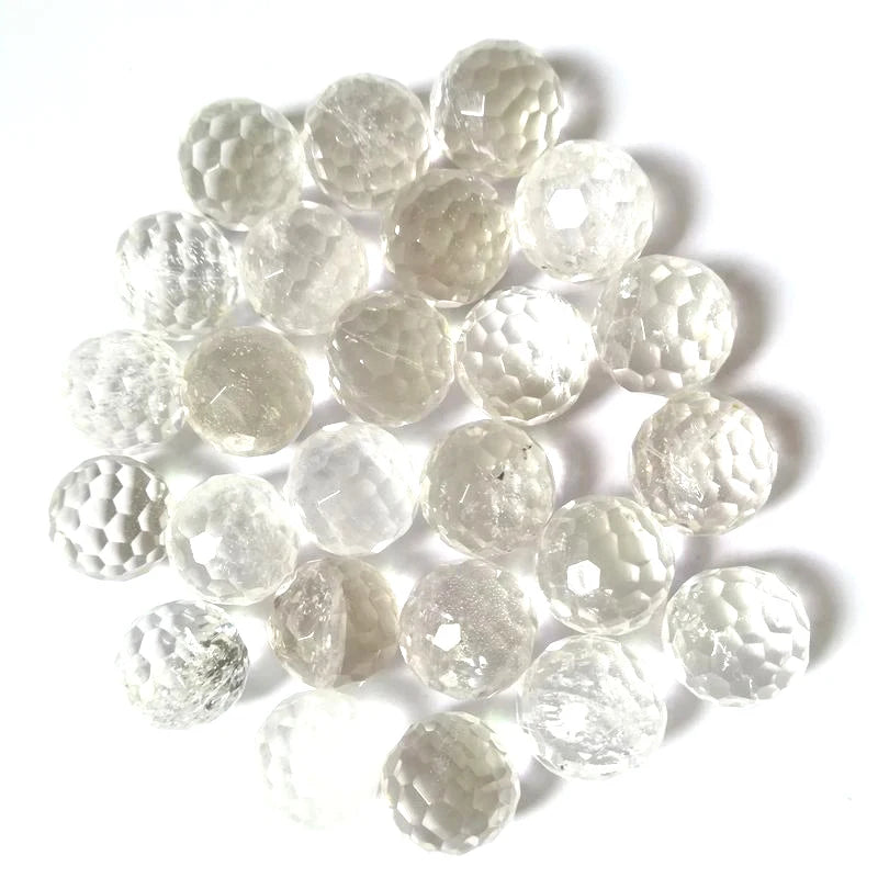 Gemstone Crystal Faceted Ball clear Quartz Beads