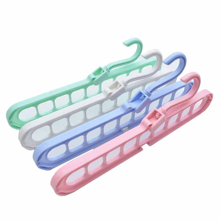Manufacturer  Wardrobe Space Saving Storage Clothes Folding Creative 9 Hole Plastic Magic Hangers