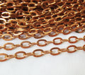 Solid Copper Chain 4.8x7.2mm Flat Oval Link Jewelry Making Finding