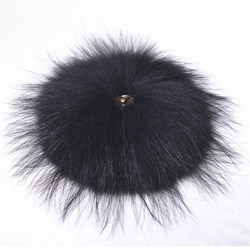 MWFur Fashion Raccoon Fur Pompom Big Fur Ball for Beanies Winter Fashion Roccoon Hair Ball for Winter Hat Bags Charms