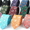 Men's Luxury Cashew Paisley Jacquard Tie Polyester with Fashion Waistfruit Pattern Design