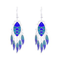 Silver Plated Blue Enamel Fish Dangle Earrings Fashion Ocean Hypoallergenic Cute Fish Earrings for Women