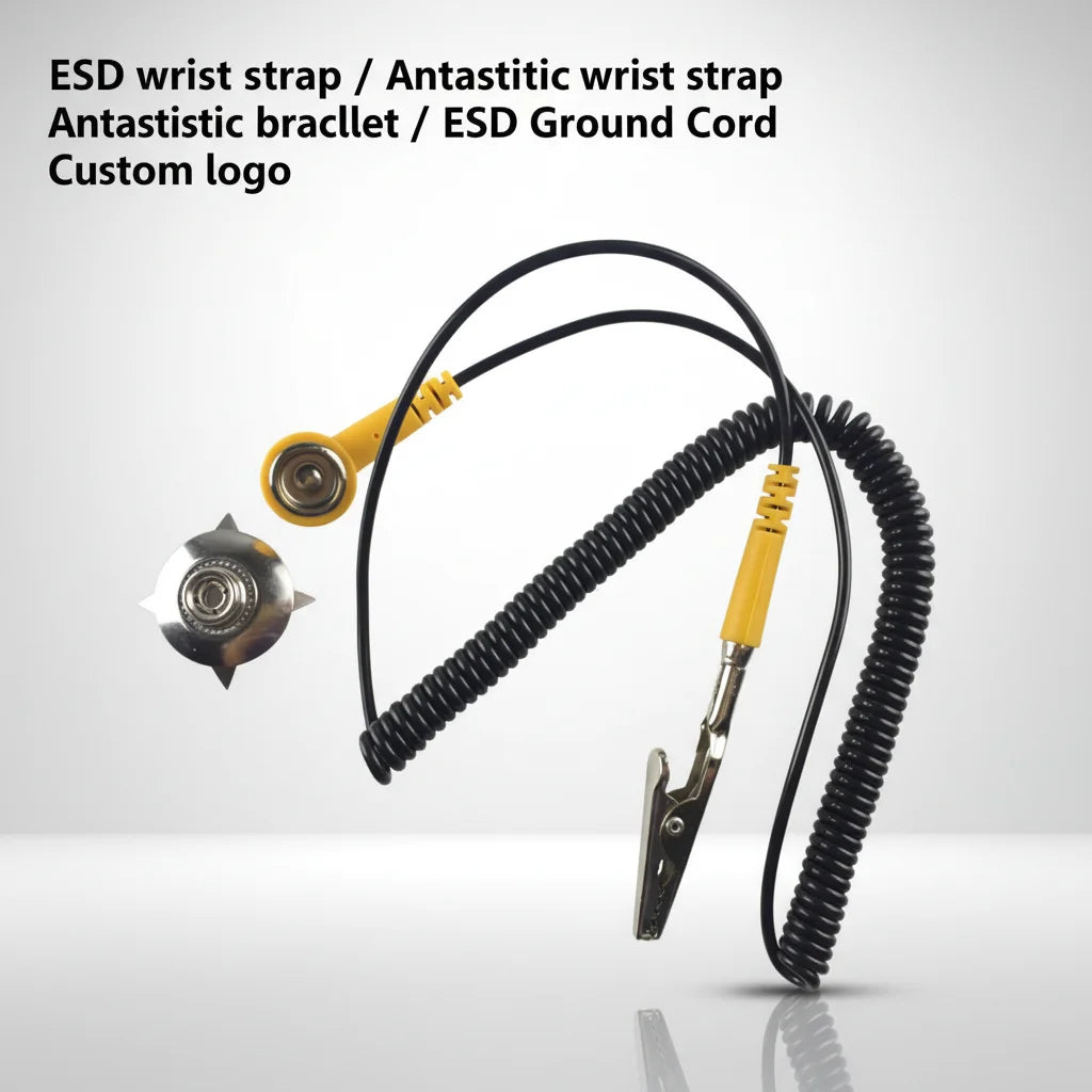 Star Claw Wire  Table Mat Grounding Buckle Safe Dual Banana Jack Antistatic Grounding Cord for ESD Wrist Strap or Rubber Mat