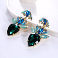 Cute Colorful Crystal Gold Geometric Hanging Earrings Rhinestone Water Drop Dangle Earrings for Women