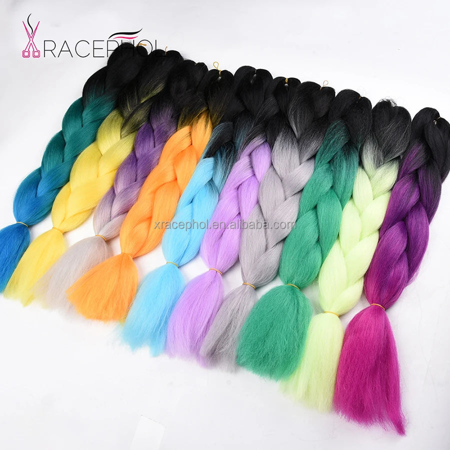 Hot Selling Multi Colors Crochet Braids Hair Bundle Jumbo Braids Synthetic Hair Extensions Box Braids