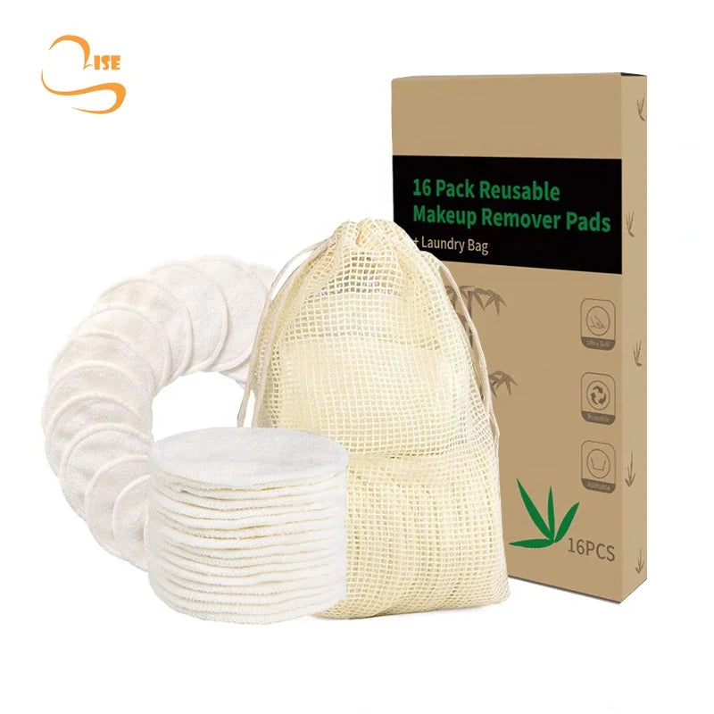 3.15"  Round Reusable Bamboo Terry Face Skin Clean Pads Chemical Free Soft Hot Sale Makeup Remover Pads