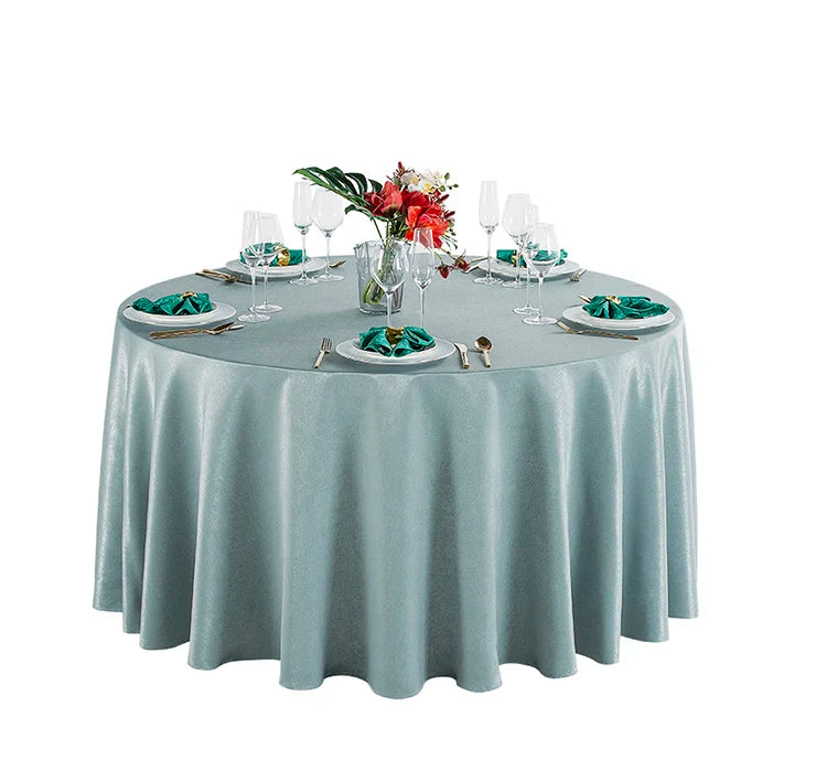 Fancy Luxury Christmas Party Round Household Table Cover Cloth Polyester Fabric Tablecloths for Decorative Wedding