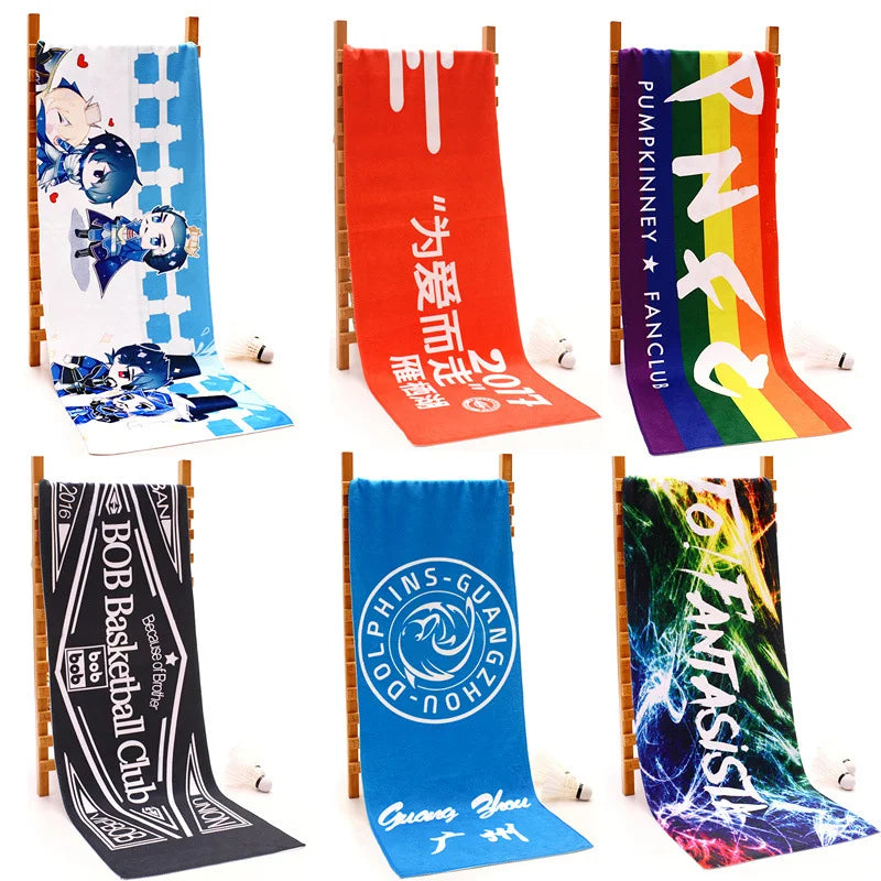 Sports Towel Heat Transfer Microfiber Full Print Logo Beach Towel Fitness Advertising Towel