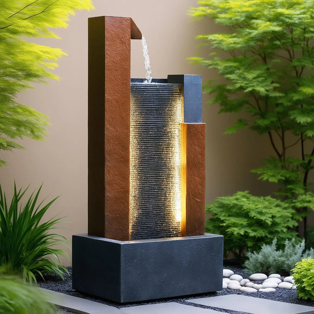 Warm-toned Resin Hand-Painted Water-Flowing Sculpture Fashion Flower Themes for Indoor Business Gifts Feng Shui Arrangements