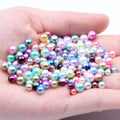 New Style Shiny Resin 3-12mm Rainbow Colors No-Hole Pearls Glue-On for DIY Wedding Dresses Garment Jewelry Nail Art Decorations