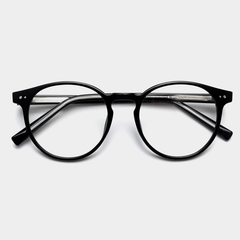 2026 Round Glasses for Women Retro Optical Eyeglasses Frame Men Accessories TR90 Leopard Yellow Black Acetate Korean Style
