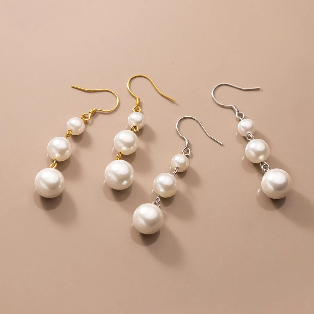 925 Sterling Silver Imitation Pearl Pendant Elegant Party Dangle Drop Earrings Fashion Jewelry for Women