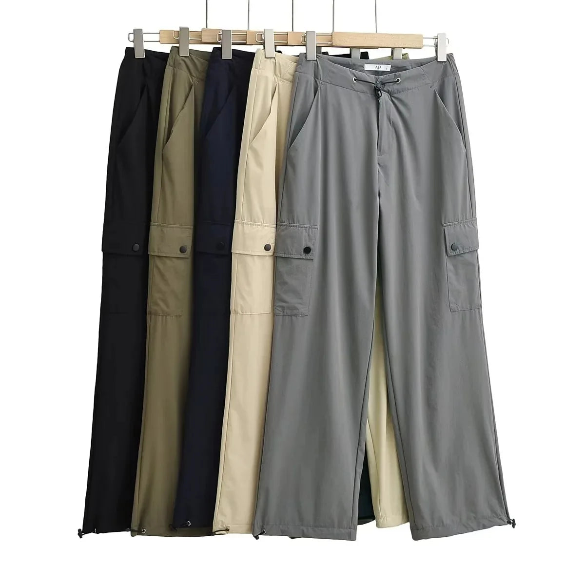 Women's Waterproof Lightweight Jogger Pants Quick Dry Fitness Sports Cargo Pants With Breathable Solid Pattern Pockets Adults