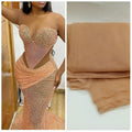 Transparent Skin Color 2 Way Stretch Nylon Illusion French Tulle for Wedding Dress