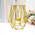 Metal Hexagon Shaped Geometric Design Tea Light Candle Holders Gold Wrought Iron Candlestick for Vintage Wedding Home Decoration