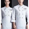 High-End Cotton Chef's Clothing Restaurant Waiter Chef's Work Uniform for Men and Women Long Sleeve Work Clothes Uniform