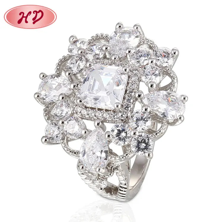 Popular Product Colored Jewelry Wedding Fine Delicate Rainbow Stacking Silver Engagement Rings