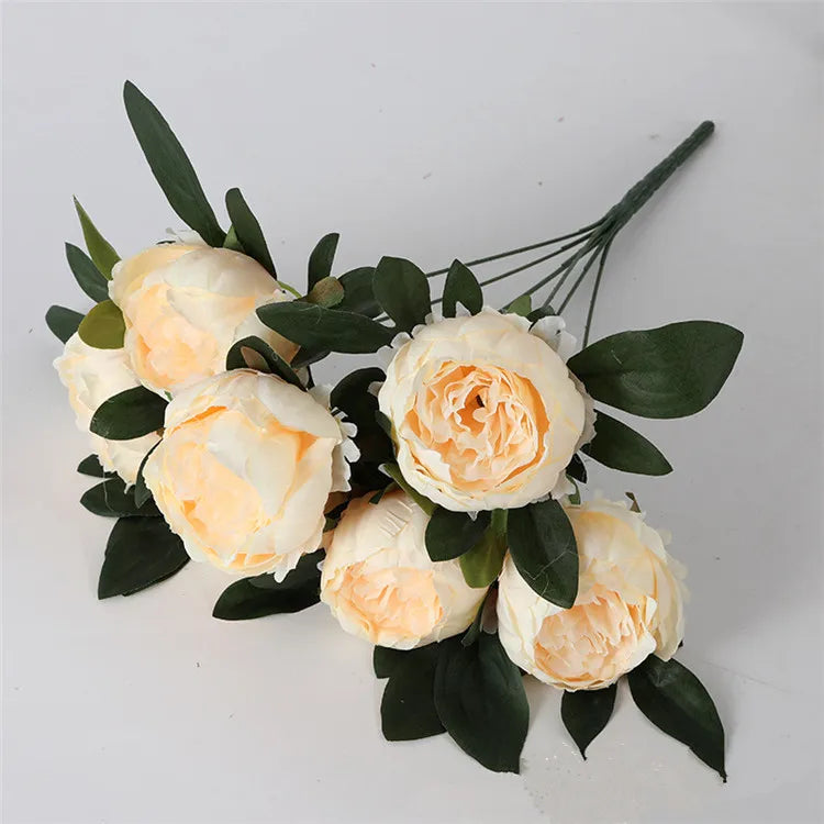 Wholesale 7 Heads Peony Artificial Flowers Bouquet DIY Arrangements Table Centerpiece Peony Flower for Wedding Decoration