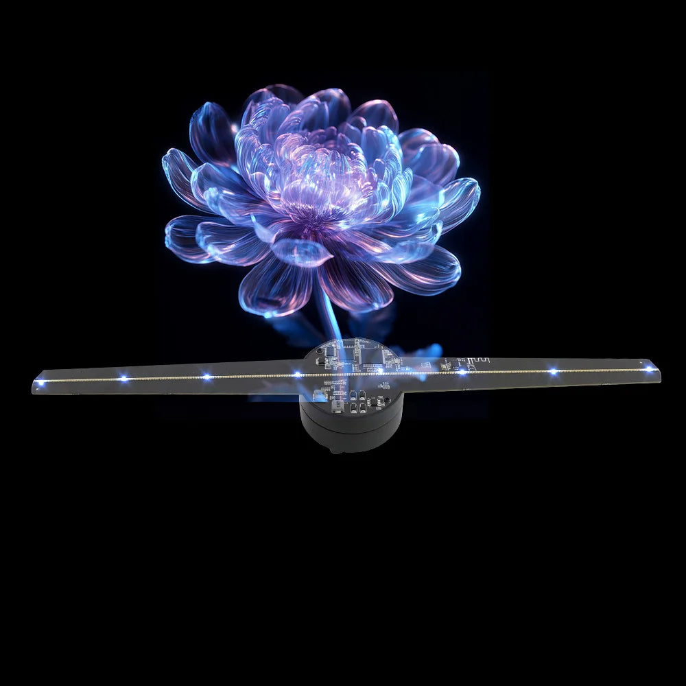 New Design LED Hologram 3D Fan With 4 Blades 42cm HD Features and WiFi TF Card Control for Enhanced Display Flexibility