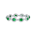 Wholesale 100% Real 925 Sterling Silver Valentine's Day Custom logo Charm Created Emerald Bracelet