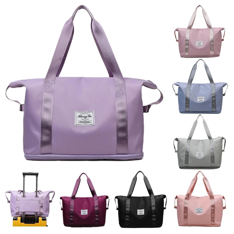 Large Capacity Waterproof Travel Duffle Bag Fashionable Foldable Shoulder Gym Luggage Tote Zipper Closure for Women and Men