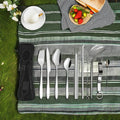 8-Piece Eco-Friendly Reusable Stainless Steel Cutlery Set Portable Flatware Knife Fork Spoon Embossed Logo Travel Promotions