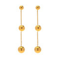 Fashion Jewelry 18K Gold Plated Stainless Steel Earring Glaring Bead Dainty Long Tassel Drop Earrings