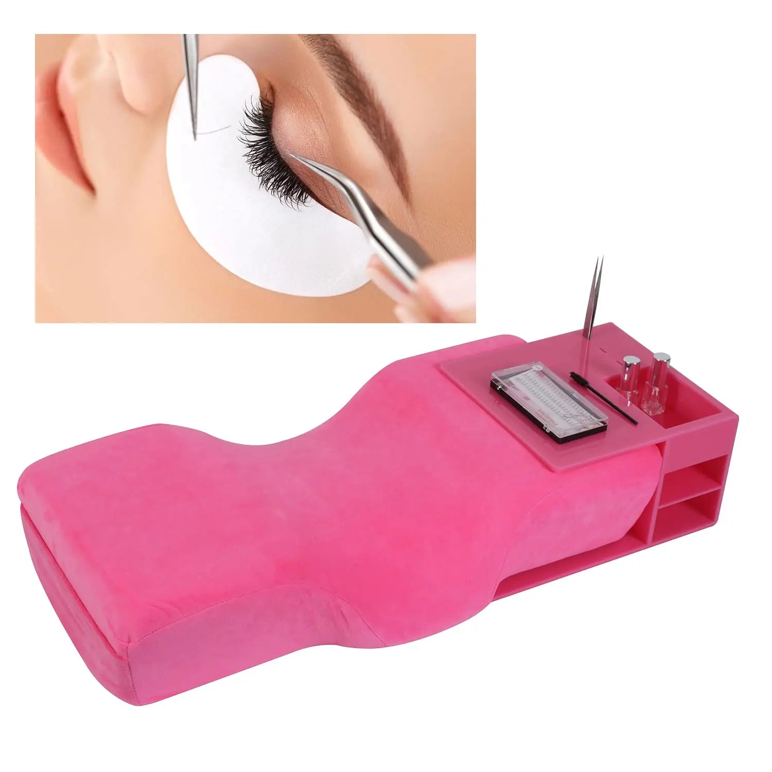 Pink Eyelash Extension Pillow Shelf Stand Makeup Tool Display Cabinet Shelves Tool Organizer for Eyelash Extension Pillow