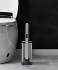 Stainless Steel Electric Toilet Brush Holder with Plastic Handle and Sponge Cleaning Set