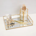 2022 HOT SELLING Decorative Tray Gold Mirror Tray for Jewelry Storage Organizer Makeup Tray for Vanity Dresser