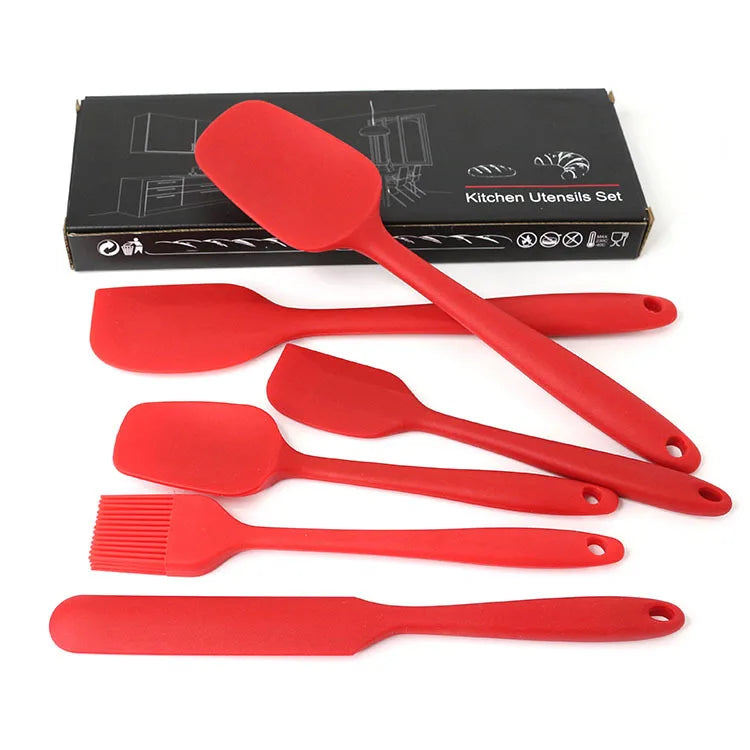 6pcs Non-Stick and Heat-Resistant Silicone Spatula Set Cooking and Baking Utensils with Storage Box
